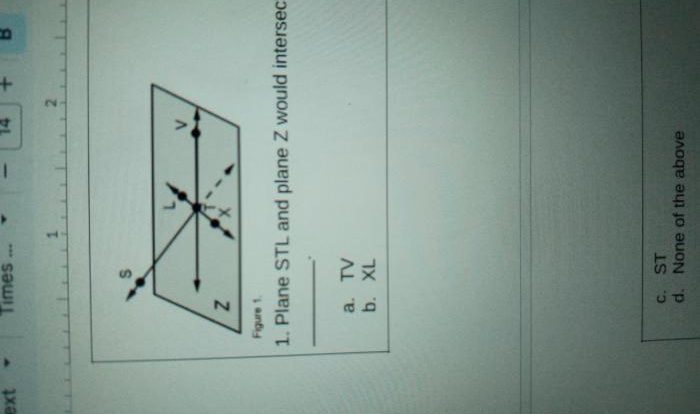 Plane stl and plane z would intersect at