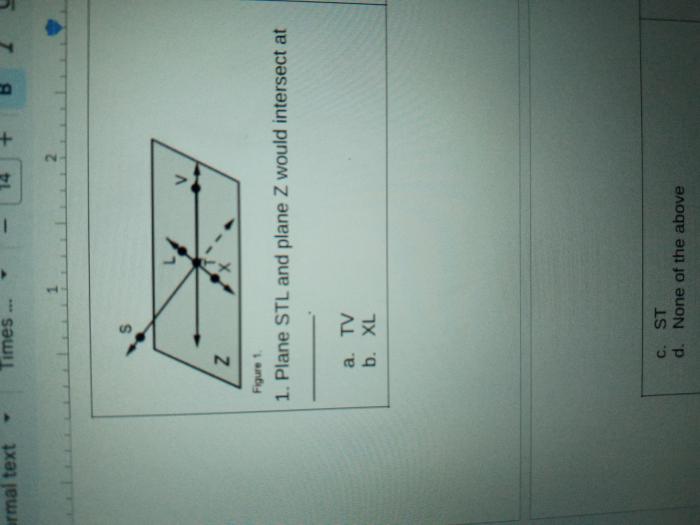 Plane stl and plane z would intersect at