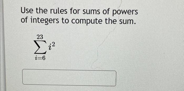 Rules for sums of powers of integers