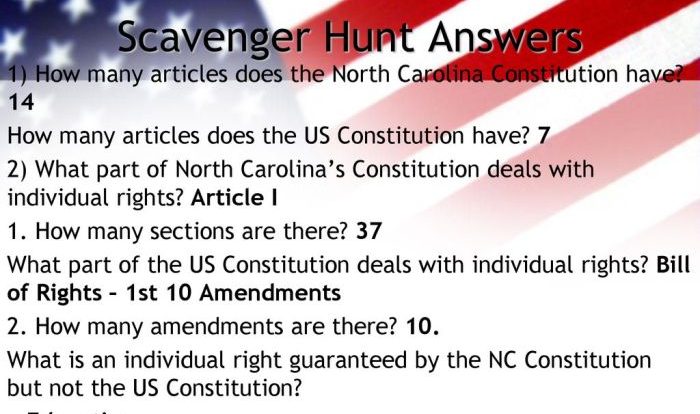 Bill of rights scavenger hunt answers