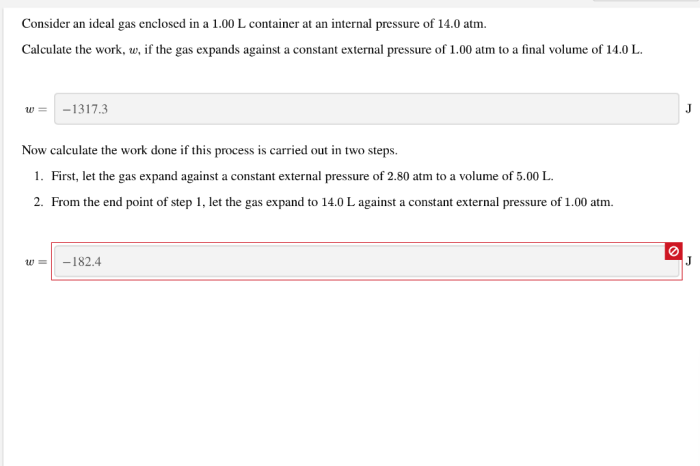 Consider an ideal gas enclosed in a 1.00l container